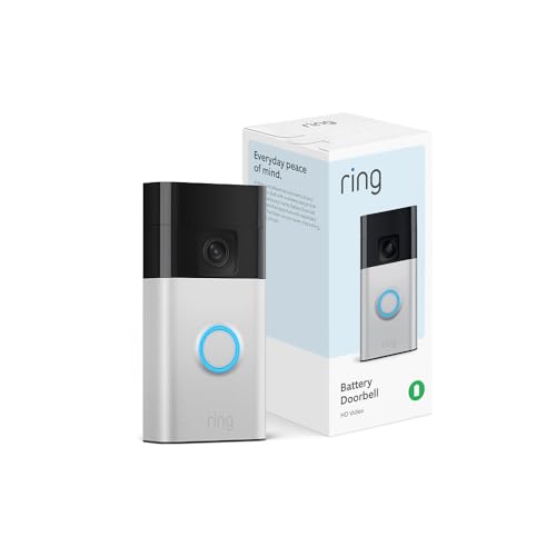 Ring Battery Doorbell | Home or business security with Head-to-Toe Video, Live View with Two-Way Talk, and Motion Detection & Alerts (newest model), Satin Nickel — only $49.99 (reg $99.99)
