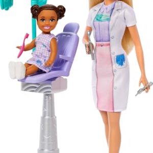 Deal Alert: Barbie Dentist with Blonde Fashion Doll with Blue Dress and Lab Coat, 1 Kid Doll, Medical Doctor Furniture & Accessories — only $10.95 (reg $21.59)