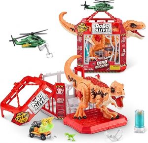 Robo Alive Dino Escape, Robotic Light Up, Vehicles with Firing Weapons