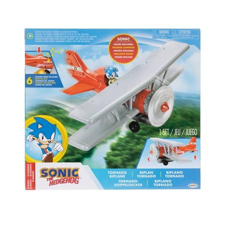 Sonic Tornado Biplane 2 5 inch Action Figure Playset with Sounds and Motorized Propeller $15.97 (reg $44.00)