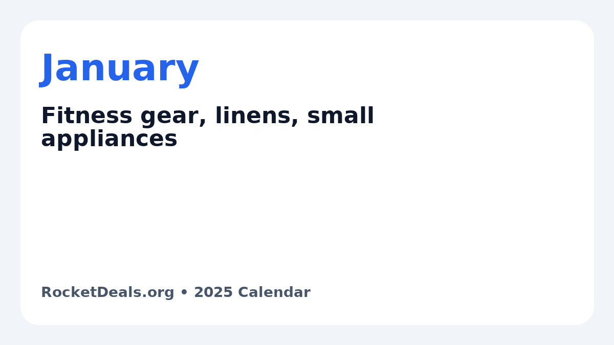 January deals: fitness gear and white sales