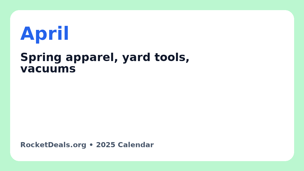 April deals: spring apparel and vacuums