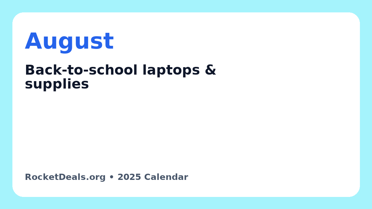 August deals: back to school