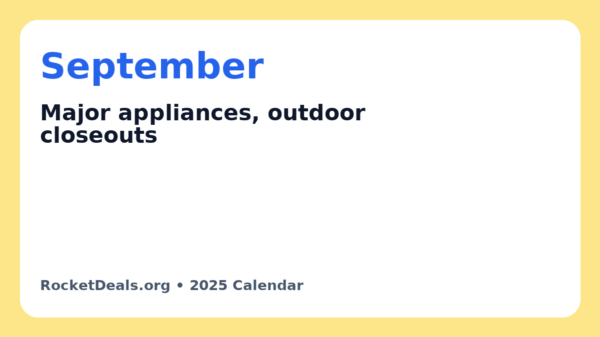 September deals: appliances and outdoor clearance