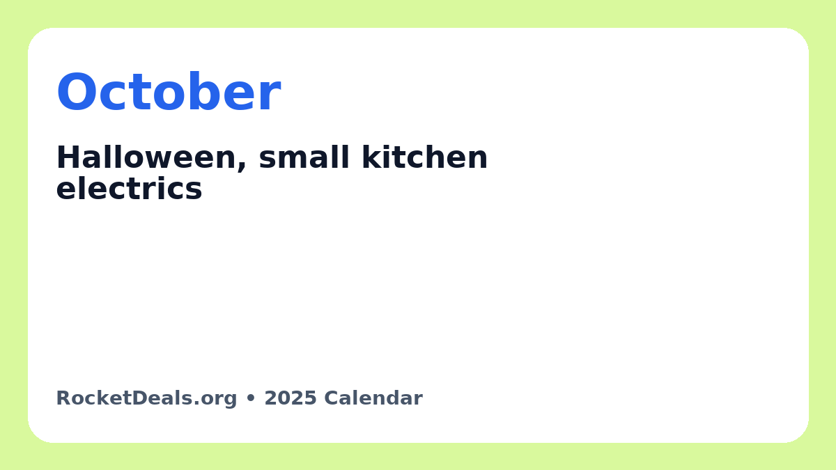 October deals: Halloween and kitchen electrics