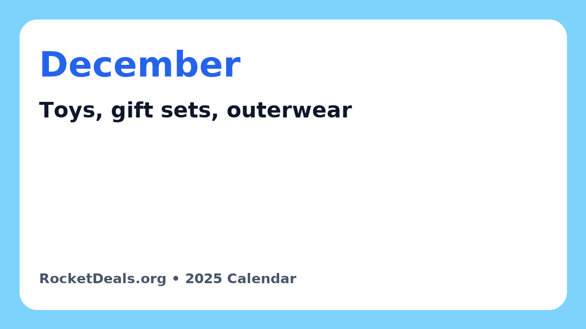 December deals: toys and outerwear