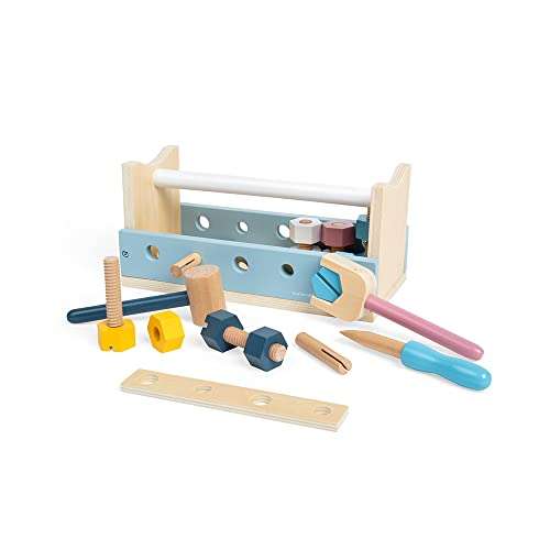Bigjigs Toys FSC Certified Activity Workbench - Eco-Friendly Toddler Workbench & Kids Tool Bench with Wooden Tools for 12+ Months, Quality Role Play Construction Toys