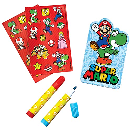 Stationery Set (5" x 3") - Pack of 5 - Colorful Gluebound Notebook, 2 Sticker Sheets & 2 Markers