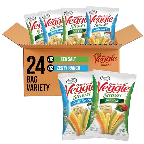 Sensible Portions Garden Veggie Snacks - Veggie Straws, Snack Size Variety Pack, Sea Salt & Zesty Ranch, 1 Oz (Pack of 24) (1 Ounce (Pack of 24)) Sensible Portions Garden Veggie Snacks - Veggie Straws, Snack Size Variety Pack, Sea Salt & Zesty Ranch, 1 Oz (Pack of 24) (1 Ounce (Pack of 24))