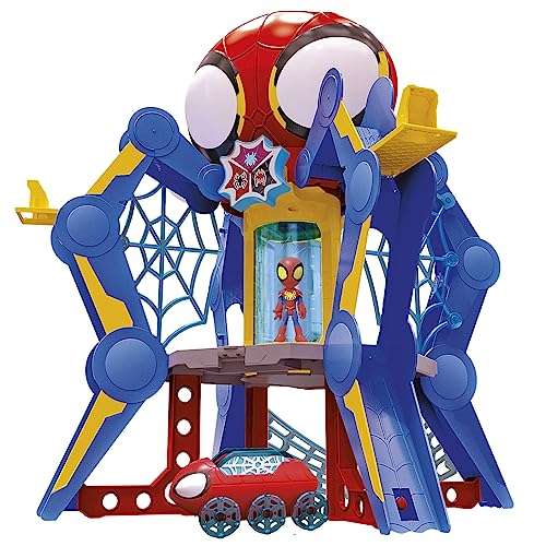Spidey and His Amazing Friends Web-Spinners Web-Quarters, Kids Playset with Action Figure, Vehicle, and Accessories, Marvel Super Hero Toys, Ages 3 and Up, Large