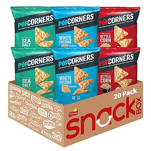 PopCorners Popped Corn Snacks, Core 3 Flavor Pack, 1 Ounce (Pack of 20) (Packaging May Vary) (Variety, 20 Ounce (Pack of 1)) PopCorners Popped Corn Snacks, Core 3 Flavor Pack, 1 Ounce (Pack of 20) (Packaging May Vary) (Variety, 20 Ounce (Pack of 1))