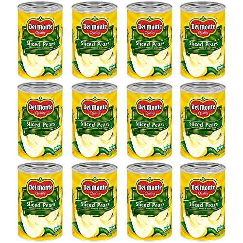 DEL MONTE Sliced Bartlett Pears in Heavy Syrup, Canned Fruit, 15.25 Ounce (Pack of 12) (Sliced, 15.25 Ounce (Pack of 12)) DEL MONTE Sliced Bartlett Pears in Heavy Syrup, Canned Fruit, 15.25 Ounce (Pack of 12) (Sliced, 15.25 Ounce (Pack of 12))