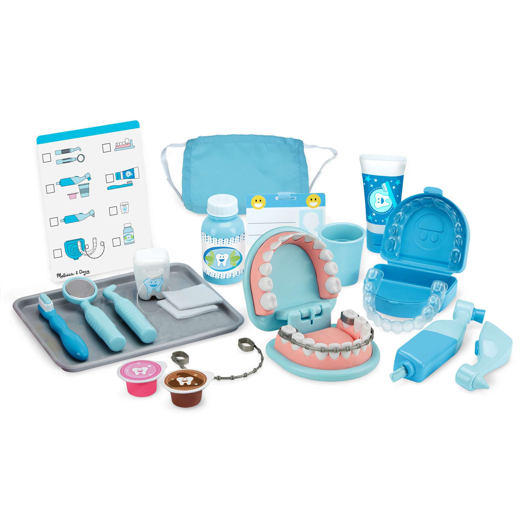 Melissa Doug Super Smile Dentist Kit Pretend Play Set of Teeth Dental Accessories 25 Toy Pieces