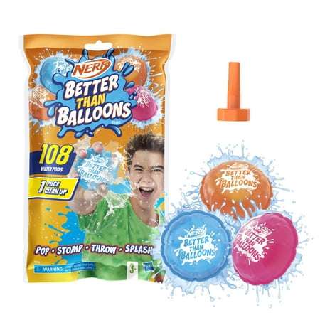 Nerf Better than Balloons Brand Water Toys 108 Pods Easy 1 Piece Clean up Ages 3