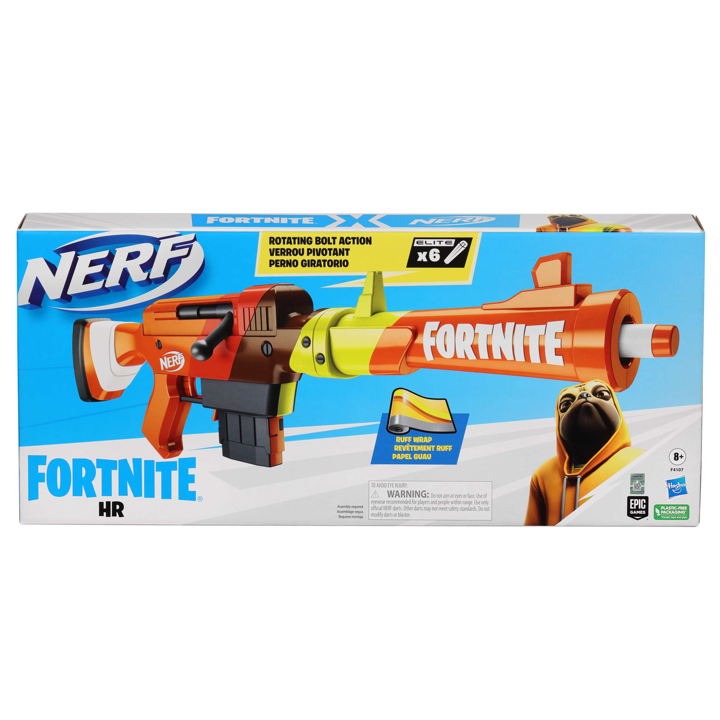 Nerf Fortnite HR Rotating Bolt Action Dart Blaster 6 Darts Kids Toys for Outdoor Summer Games Ages 8 Up Only At Walmart