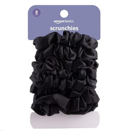 Subscribe and Save Deal: Amazon Basics Satin Scrunchies Black Hair Ties, Pack of 8 (Black, 1 Count (Pack of 8)) only <!-- amzprice error: RD Live Calls Guard blocked a PA-API request in this context. -->