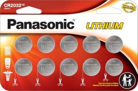 Deal Alert: Panasonic CR2032 3.0 Volt Long Lasting Lithium Coin Cell Batteries in Child Resistant,10 Pack