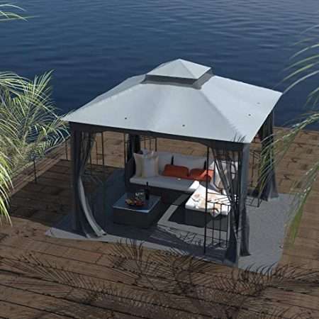 Deal Alert: Garden Gazebo Polyester Fabric 10′ x 10′ Patio Backyard Double Roof Vented Gazebo Canopy with Mesh Curtain, Dark Gray — <span class="rdcpo-price rdcpo-now" data-asin="B08N5WJD9M">$52.97</span> (reg <span class="rdcpo-price rdcpo-now" data-asin="B08N5WJD9M">$52.97</span>)