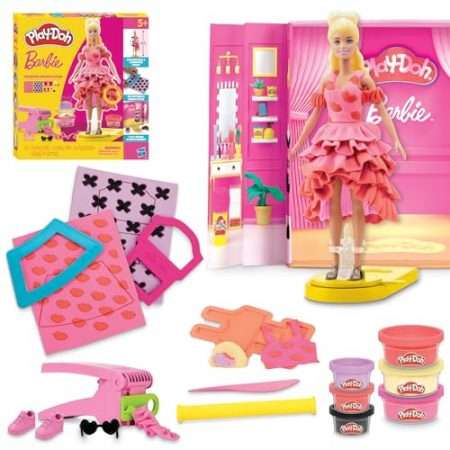 Deal Alert: Play-Doh Barbie Designer Fashion Show Set, Make Doll Clothes with 21 Fashion Accessories & Modeling Compound