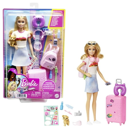 barbie doll accessories malibu travel set puppy working suitcase 10 pieces