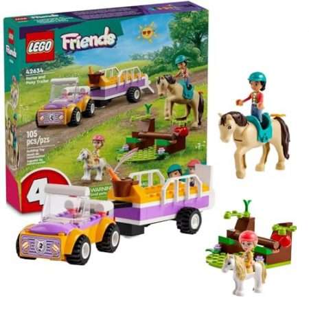 Deal Alert: LEGO Friends Horse and Pony Trailer Playset, Building Toy for Kids, Creative Play Gift with Liann and Zoya Characters and 2 Animal Figures, Toy for 4 Year Olds and Up, 42634